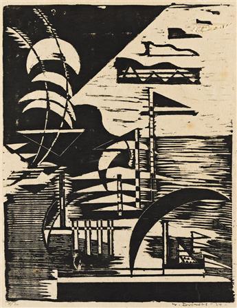 WERNER DREWES (1899-1995) Four abstract woodcuts.